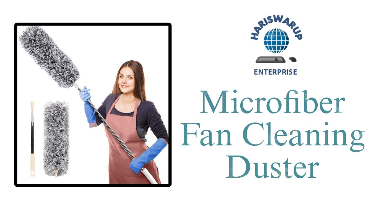 Microfiber Fan Cleaning Duster With Extendable Rod (100 inch)