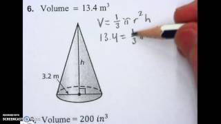 8.2 finding the height of a cone