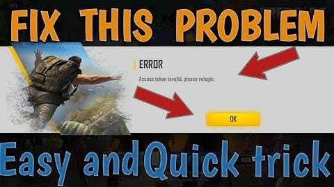 FREE FIRE NETWORK CONNECTION ERROR SOLVED - ACCESS TOKEN INVALID, PLEASE RELOGIN PROBLEM SOLVING