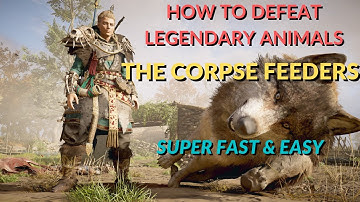 HOW TO DEFEAT THE LEGENDARY ANIMALS UNDER 1 MINUTE (THE CORPSE FEEDERS - AC VALHALLA #SHORTS)