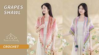【EN3892】Grapes Shawl Crochet Tutorial | Animism Series | Susan's Family