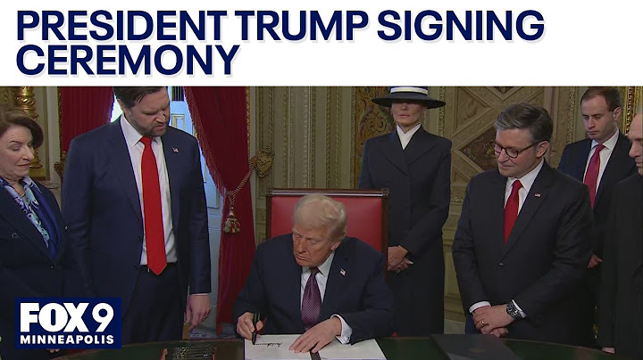 President Trump signs documents following inauguration
