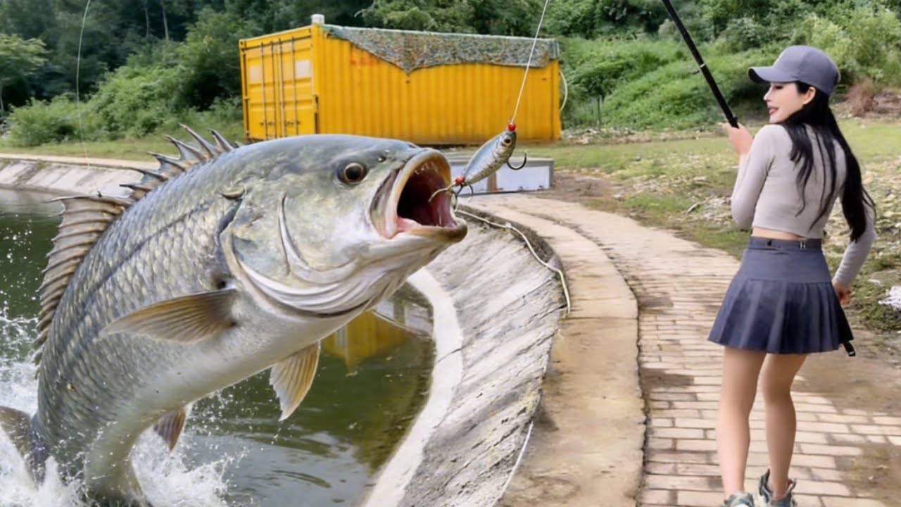 盘黑坑水库嚣张老板！美女小鱼塘再钓老板大龙趸，价值500元渔获，今晚老板回家还能不能交差我就不知道了
