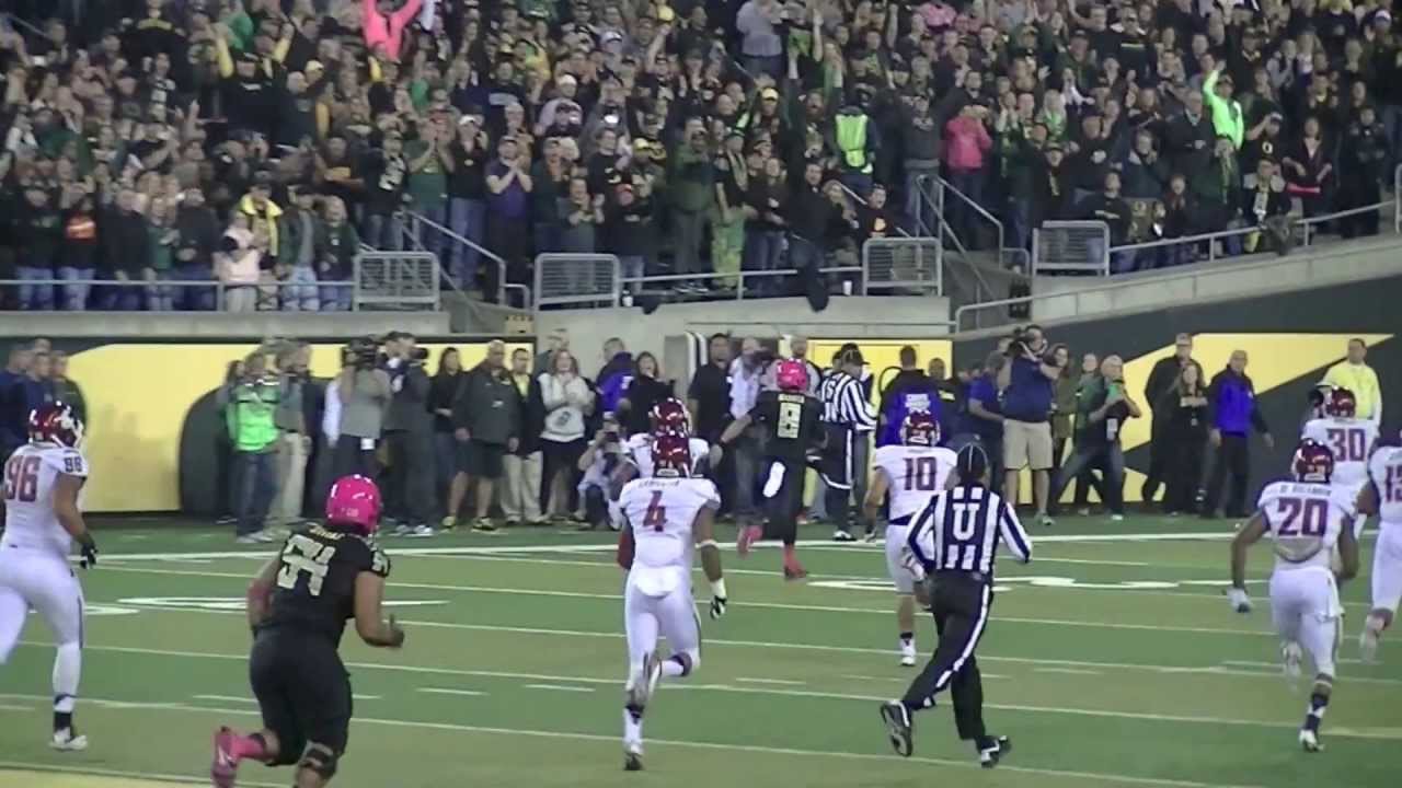 Touchdown Umpire Marcus Mariota 57 yard Touchdown Run (Behind the Umpire) vs WSU on 10 ...