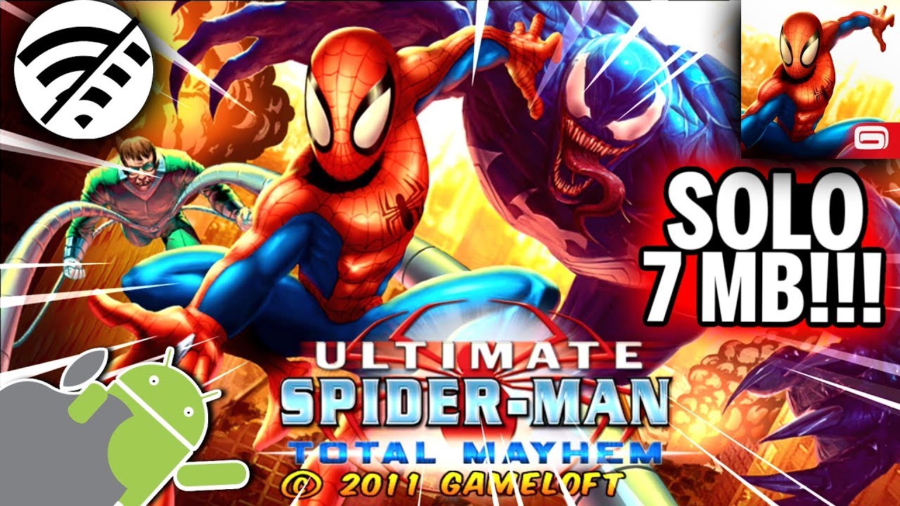 DESCARGA SPIDERMAN TOTAL MAYHEM ANDROID 100% FUNCIONAL APK SOLO 7MB -  YouTube