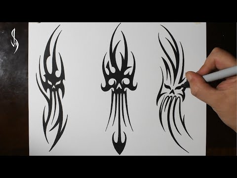 How to Draw Cool Ghost Skulls Tribal Tattoo Designs