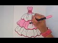 Relaxing Princess Dress Coloring Page