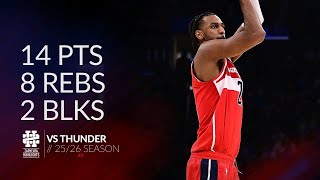 Alex Sarr 14 pts 8 rebs 2 blks vs Thunder 25/26 season
