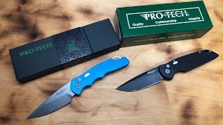 Pro-tech Knife Review- TR3-X1-M Tactical Response 3 fish scale and T501-Blue Tactical response 5