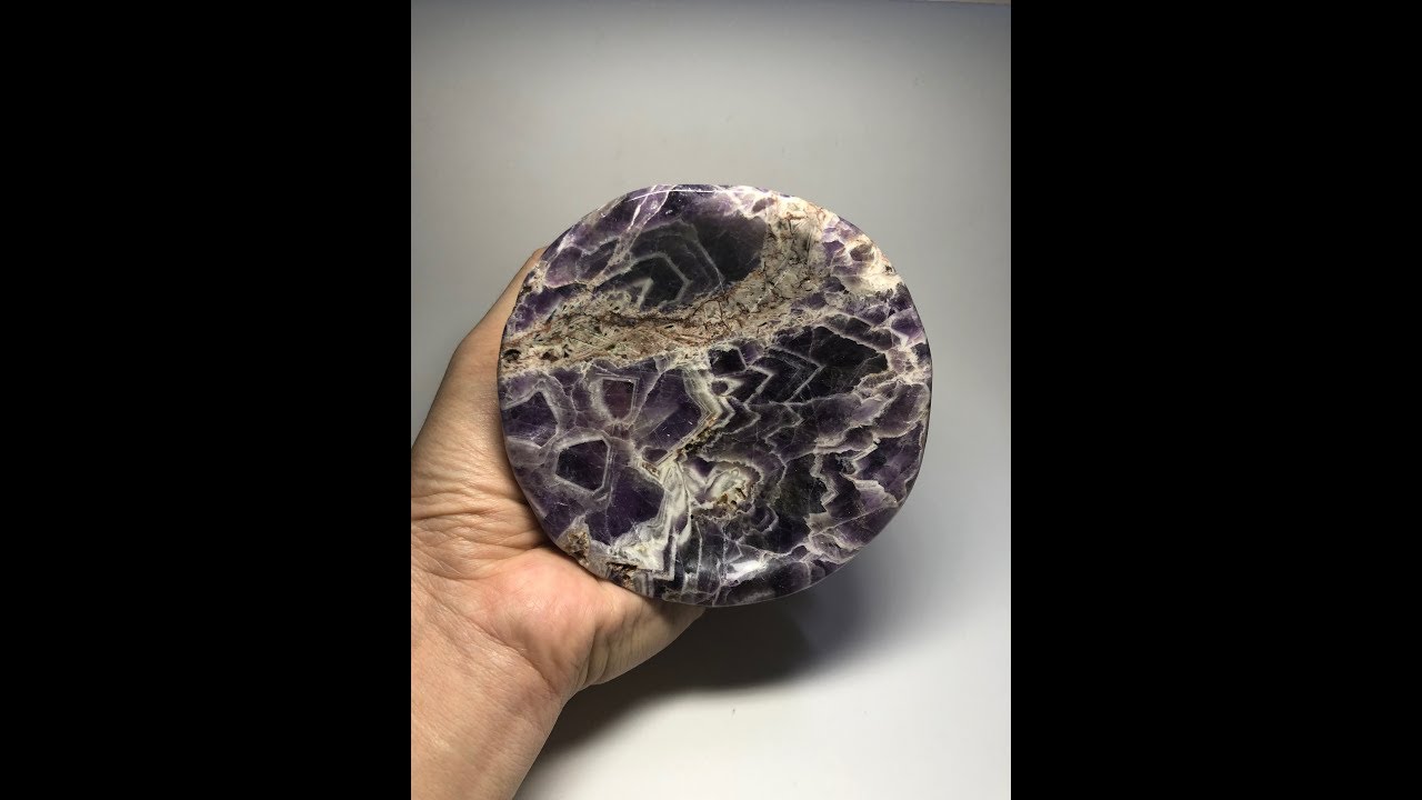 928g Chevron Amethyst Crystal Bowl