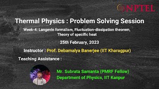 Week-4: Thermal Physics Tutorial (NPTEL)