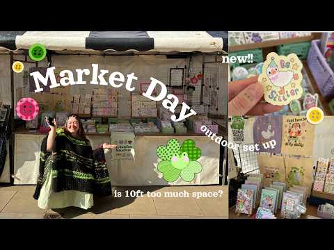 Market vlog ☀️🌻 selling stationery during a heatwave🐸