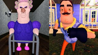 Grumpy Gran Scary Obby Vs Hello Neighbor Alpha 2 Roblox New Update screenshot 2
