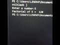 Factorial of n numbers | #factorial #shorts #coding #coder #c #education #youtubeshorts #subscribe
