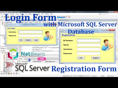 Netbeans 15 with MS SQL SERVER 2022 #4: Login and Registration Form