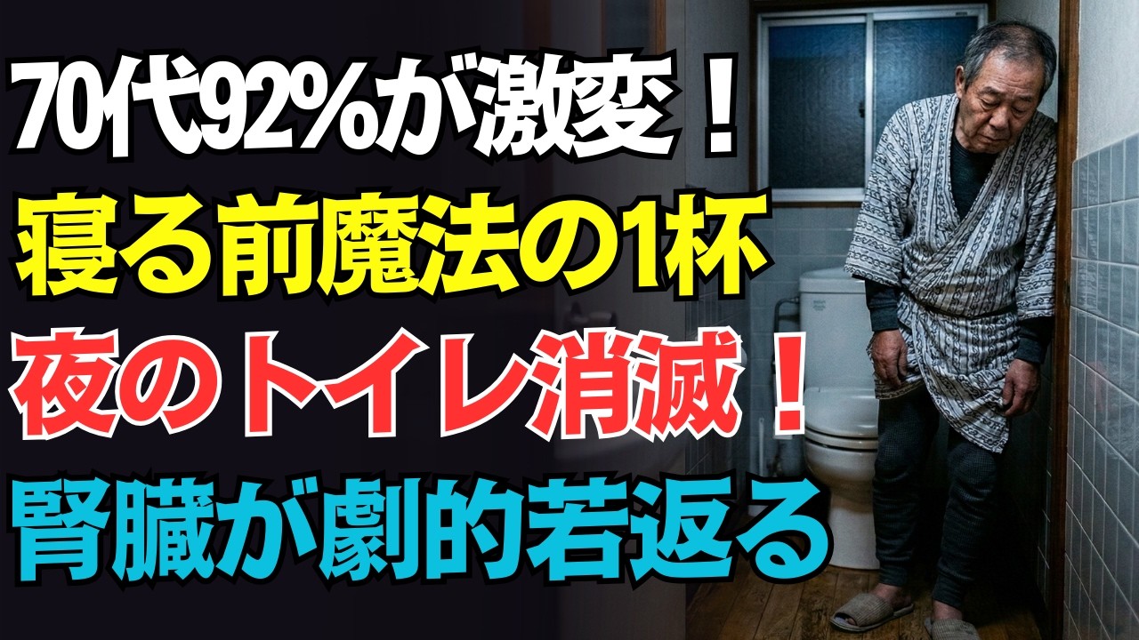 【衝撃】夜中のトイレを放置すると寿命が縮む？医者が教える「夜間頻尿」の正体と、今夜から1回も起きずに爆睡する方法！
