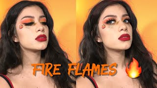 HOT FIRE MAKEUP TUTORIAL🔥 | FIRE EMOJI INSPIRED🔥