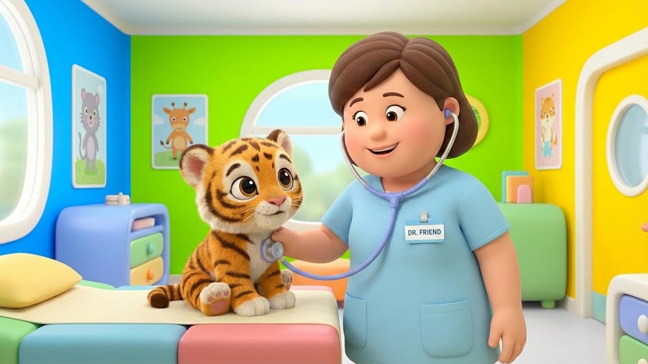 Baby Tiger First Checkup in Hospital 🐯🏥 | Nursery Rhymes for Kids