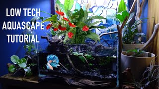 PEACE LILY AQUARIUM : Step-By-Step Aquascape Tutorial!