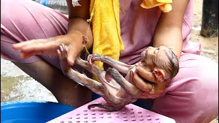 OMG! The saddest girl Davey still disagree with mom for bathing early morning