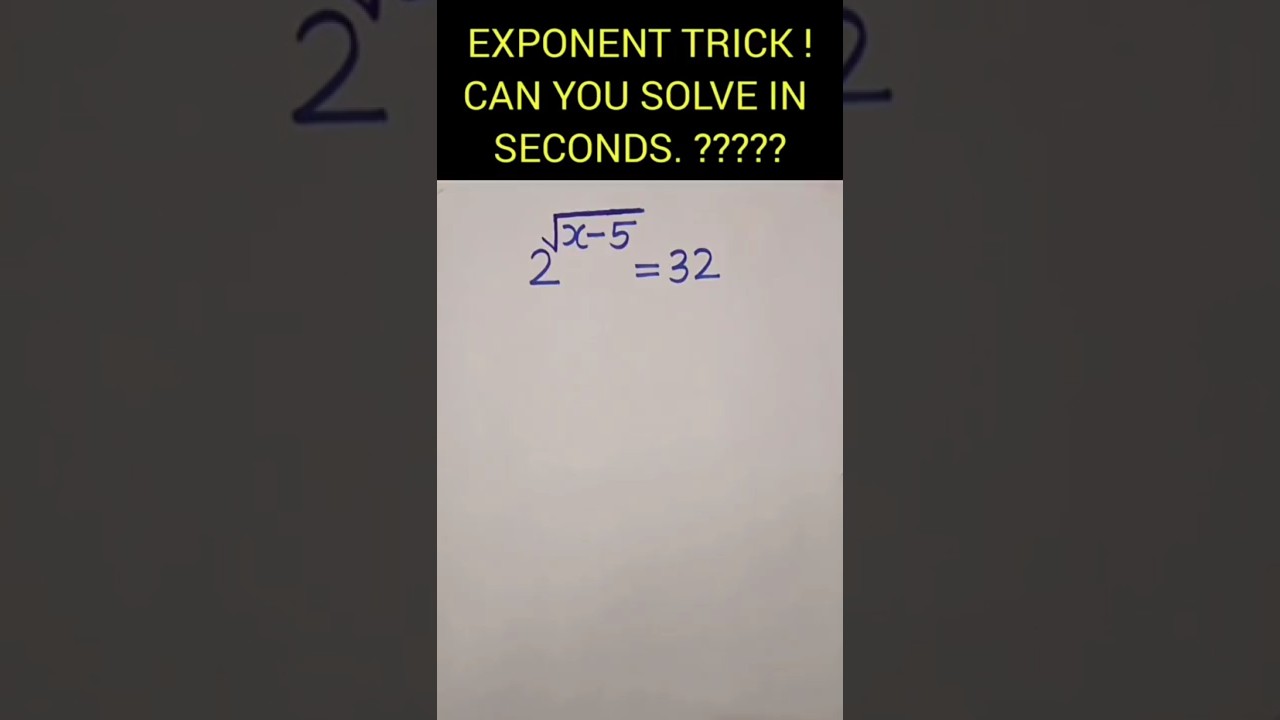 POWER AND ROOT CONCEPT |SOLVE 2^√x-5=32