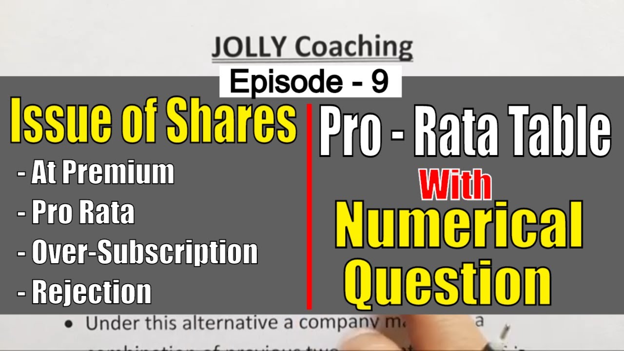 #9 Issue of Shares at Premium | Oversubscription and Pro Rata Allotment ...