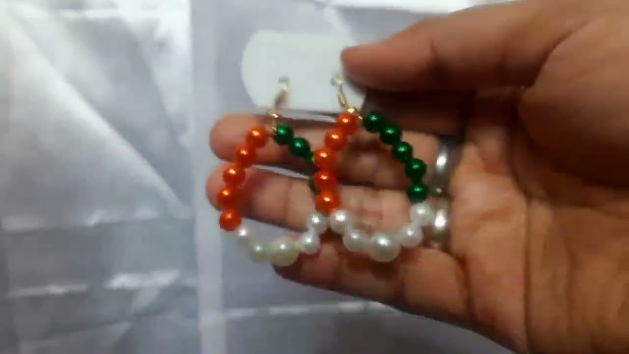 3 tricolor jewellery making at home #trending #art #drawing #creative #republicday#craft #DIY