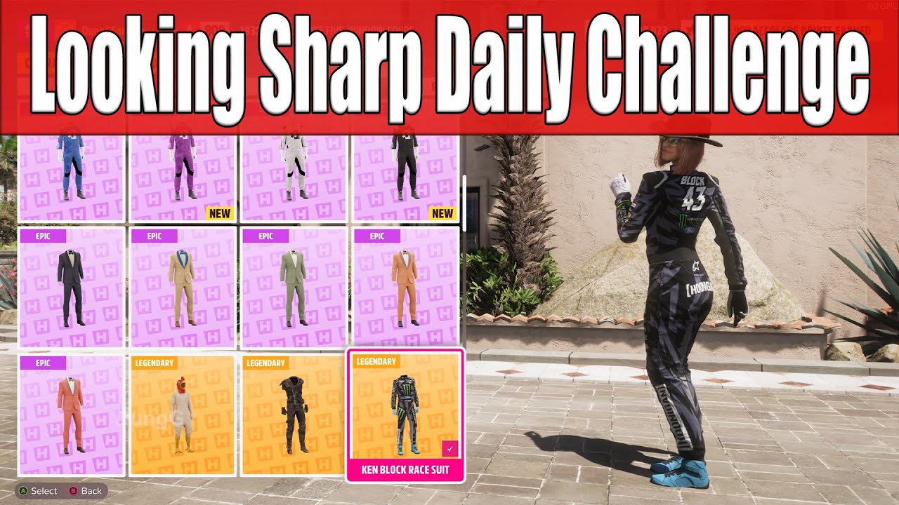 Forza Horizon 5 Looking Sharp Daily Challenge Equip any outfit in the Character Customizer