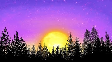 Sunset through Parallax Forest