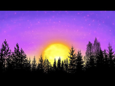 Sunset through Parallax Forest