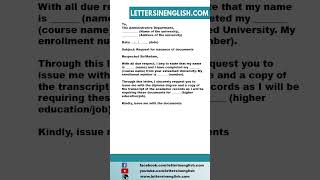 Request Letter for Diploma and Transcript of Records