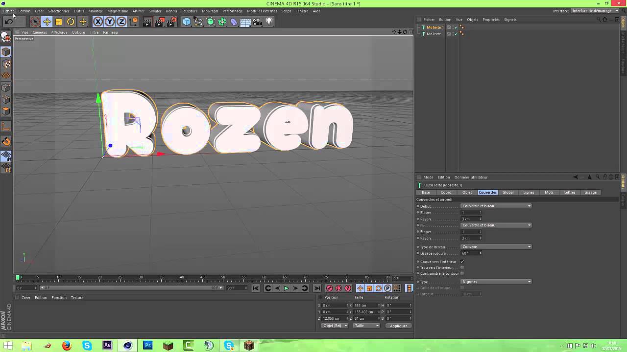 Comment faire un texte en relief sur C4D ? / Lightroom + Effects - YouTube