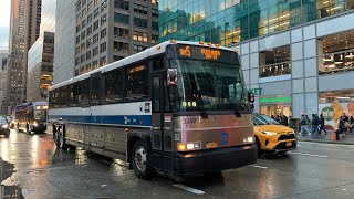 2007 MCI D4500CL 3349 & 3406 QM4 & QM5 Express Buses At 6th Av & 42nd St