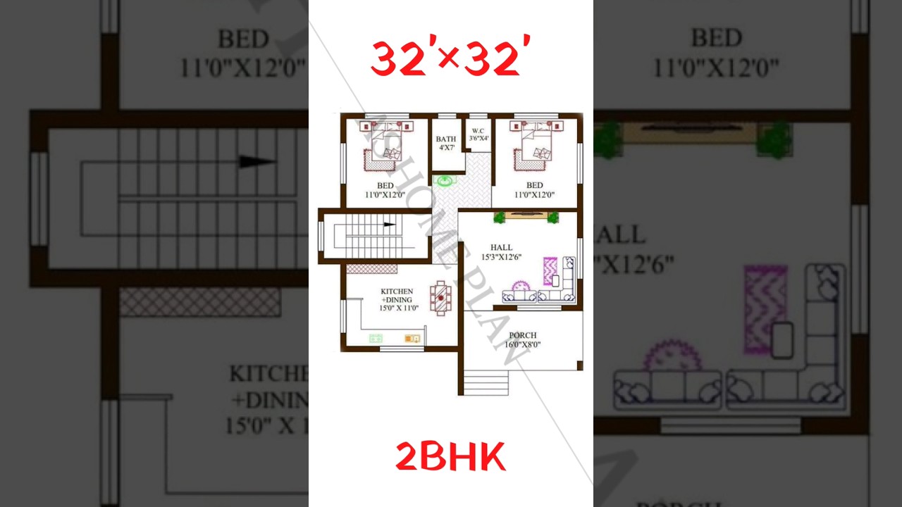 Kerala style house plan | 2bhk | 1000 sqft | 18 lakhs budget house plan 