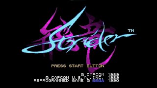 Strider (1990, Capcom, Genesis) - Title and Attract Screens