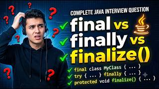 Difference Between final, finally & finalize() in Java | Java Interview Questions Explained
