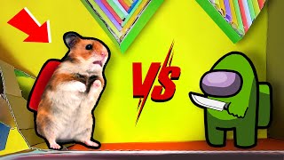 🐹Cute Hamster pets Among Us but with Traps in maze | Awesome Hamster Escape | Funny Hamster Stories