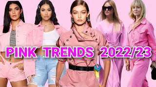 Bright Best Pink Denim Skirt Shirt & Jeans Outfit Ideas2022 Trend Color Hot Pink For Summer Outfit