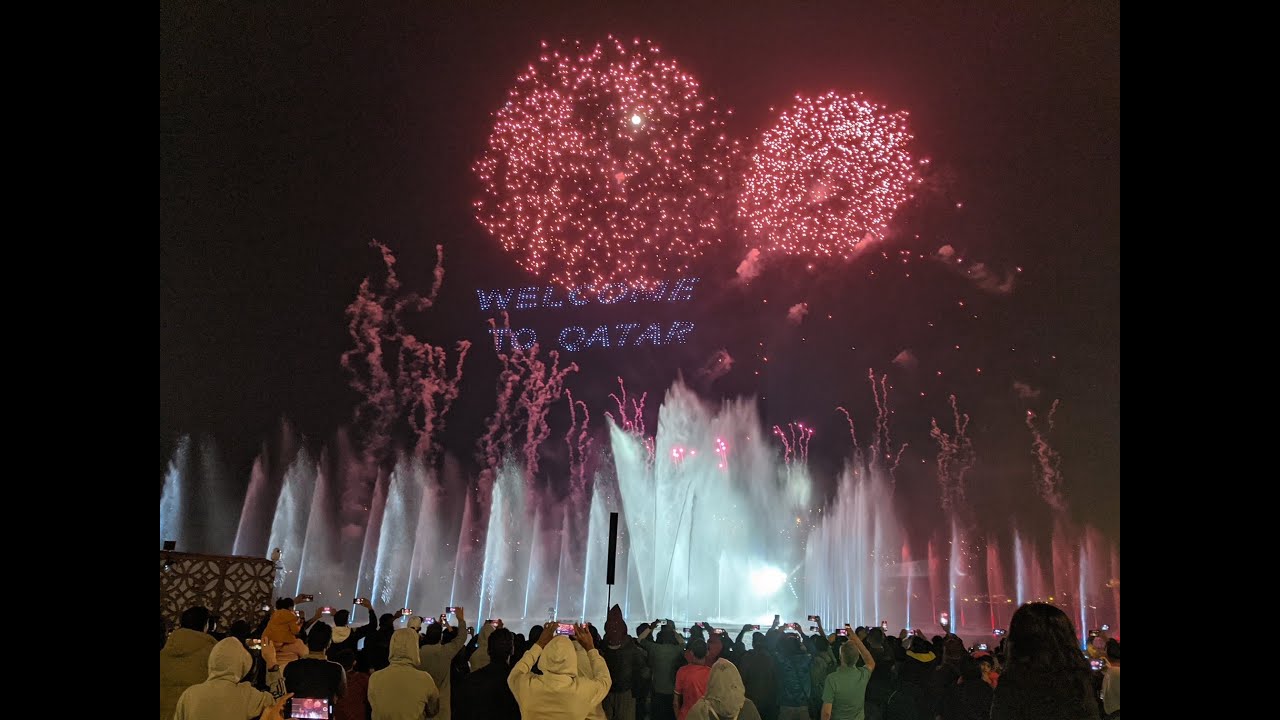 Corniche Fireworks, Water & Drone Show - Full Video | FIFA Qatar 2022 World Cup Events