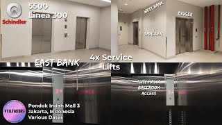 4 Schindler 5500 MRL Service Lifts - Pondok Indah Mall 3, Jakarta