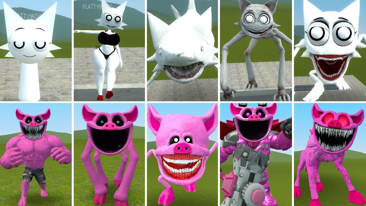 EVOLUTION OF ALL ZOOCHOSIS WENDA EATER VS NEW ALL SPRUNKI PINK FAMILY ? in Garrysmod!,...