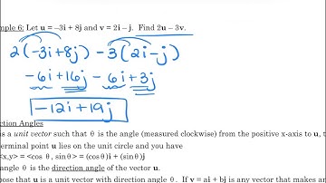 PreCalculus CPE 6.3 Unit Vectors and Direction Angles