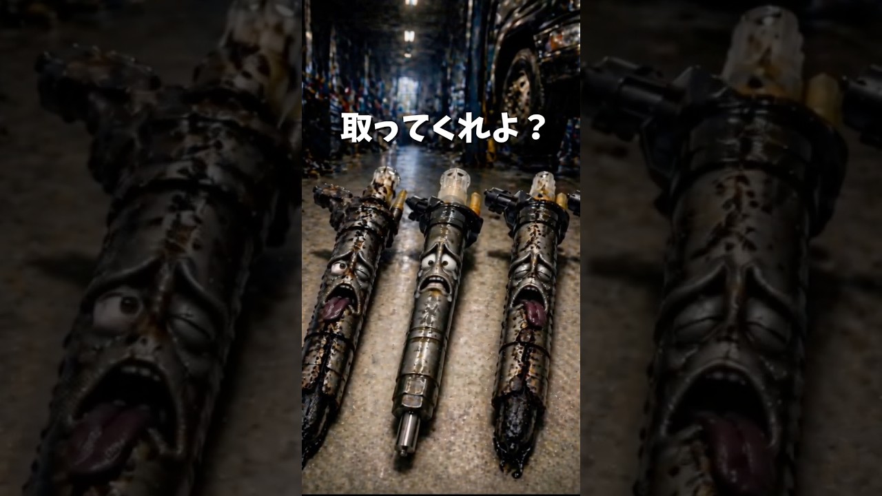 インジェクター「おい、大丈夫か!?😭」真っ黒な汚れが1本で消える魔法の缶✨ #煤殺し #燃料添加剤 #エンジン洗浄剤 #ハイエース #トラック #エンジン音