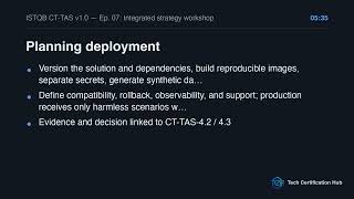 Integrated strategy workshop | ISTQB CT-TAS v1.0 — Ep. 07