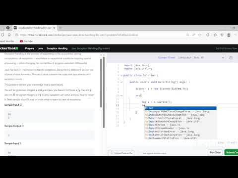 Exception Handling | Java Hacker Rank