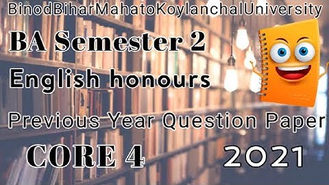 BBMKU BA (UG) Semester-2 Core-4 English Honours Previous Year Question Paper (2021)