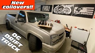 OG DRIFT TRUCK FINALLY GETS ALDAN AMERICAN COILOVERS!! Plus look at my dual shock setup in the rear. by Life on limiter 2,985 views 1 year ago 14 minutes, 37 seconds