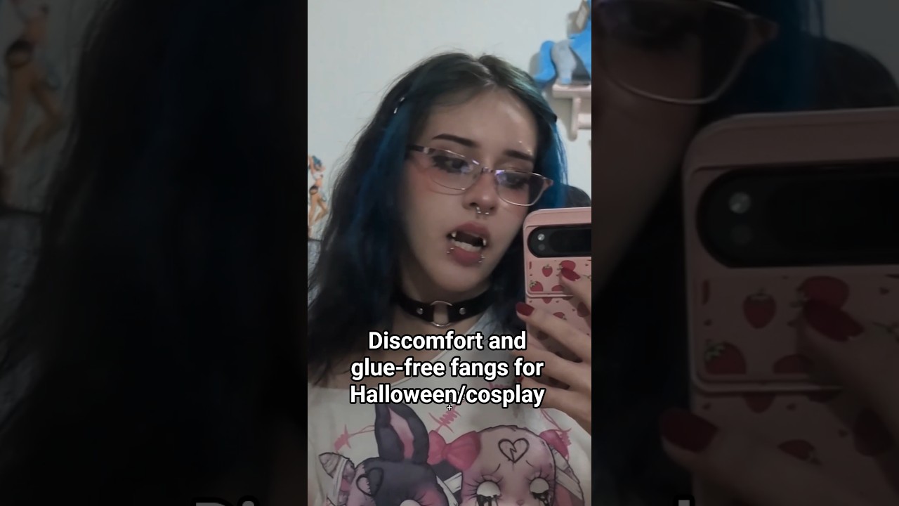 How to make discomfort and glue-free fangs for Halloween or cosplay! 🧛 #cosplay #halloween #vampire