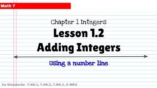 M7 Lesson 1 2 Adding Integers Using a Number Line