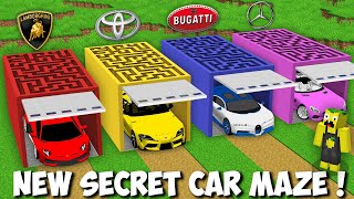 New SECRET SUPERCARS MAZE in Minecraft ! VEHICLE MAZE !